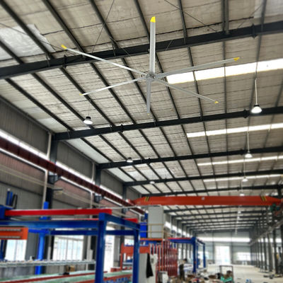 Goede prijs. Krachtige 7,3m 24ft PMSM HVLS plafondventilatoren voor het koelen van lucht in werkplaatsen en magazijnen online